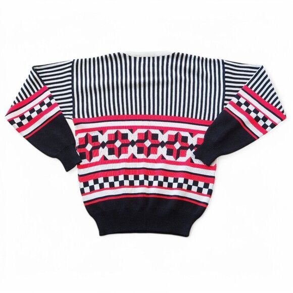 Tyrolia by HEAD Vintage 80s Heavyweight Geometric Neon Wool Blend Sweater Men L - Picture 2 of 6